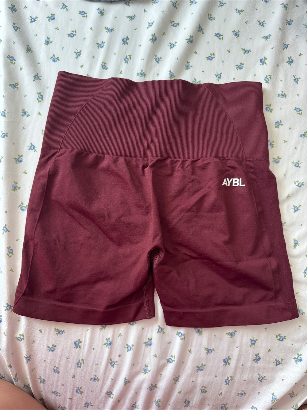 AYBL High-Waist Burgundy Seamless Bike Shorts